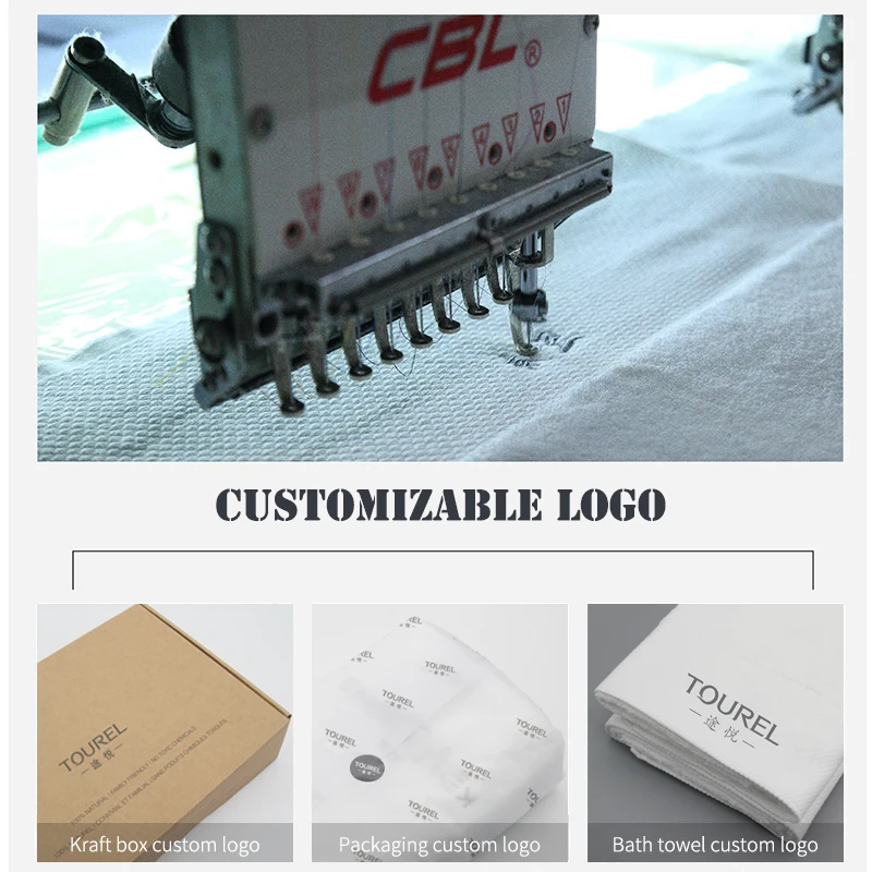 Custom Logo Kcraft Box Gift Packing Luxury Towels Bath 100otton Hotel Towel White