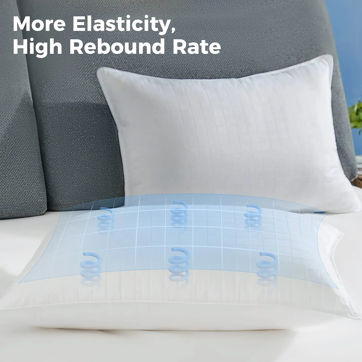 Luxury White Striped Hotel Standard Pillow 5 Star Hotel Collection Bed Pillows For Sleeping