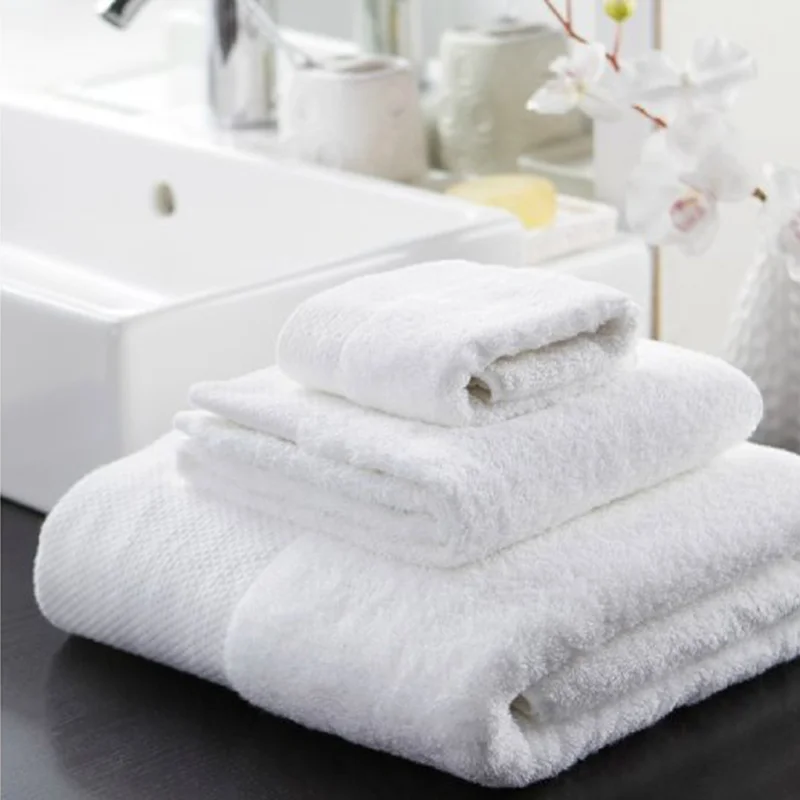 Disposable Plain 100% Cotton Bath Towel Set 8 Piece 300-500 Gsm Quick-dry Knitted Compressed White & Dyed