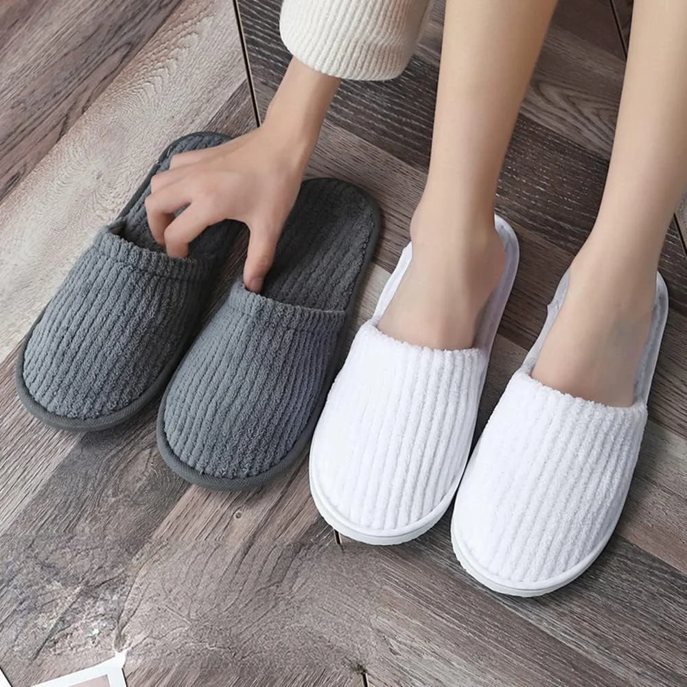 Breathable Waffle Lightweight Thick Hotel Slippers Closed Toe Custom Hotel Slipper With Logo