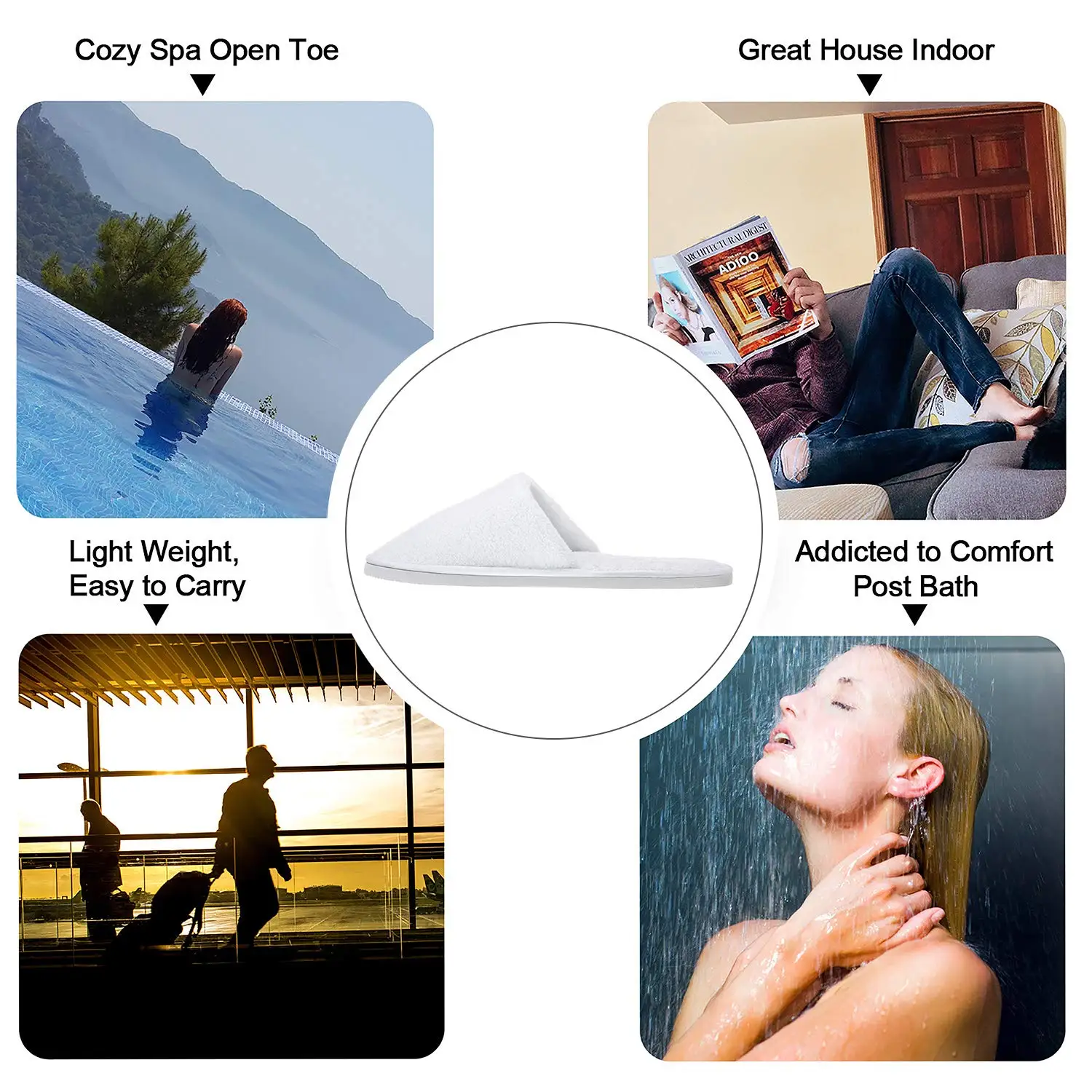 Eco Friendly Biodegradable Soft Breathable Comfortable 100% Cotton Coral Fleece Eva Sole Hotel Disposable Slippers