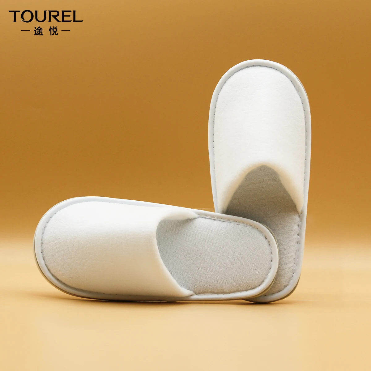 Custom Luxury Hotel Velour Eva Slippers Closed Toe Disposable Amenities