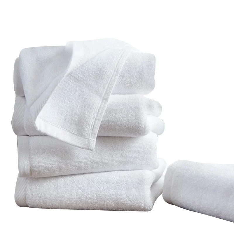 Wholesale White Cotton Embroidered Hotel Bath Towel