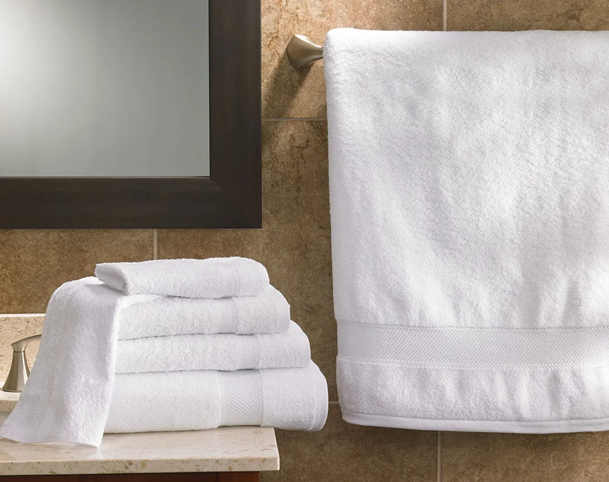 Durability Strong Quick-dry Luxury White Custom Cotton Bath Towel Set Solid Color Pattern For Spa Hotels