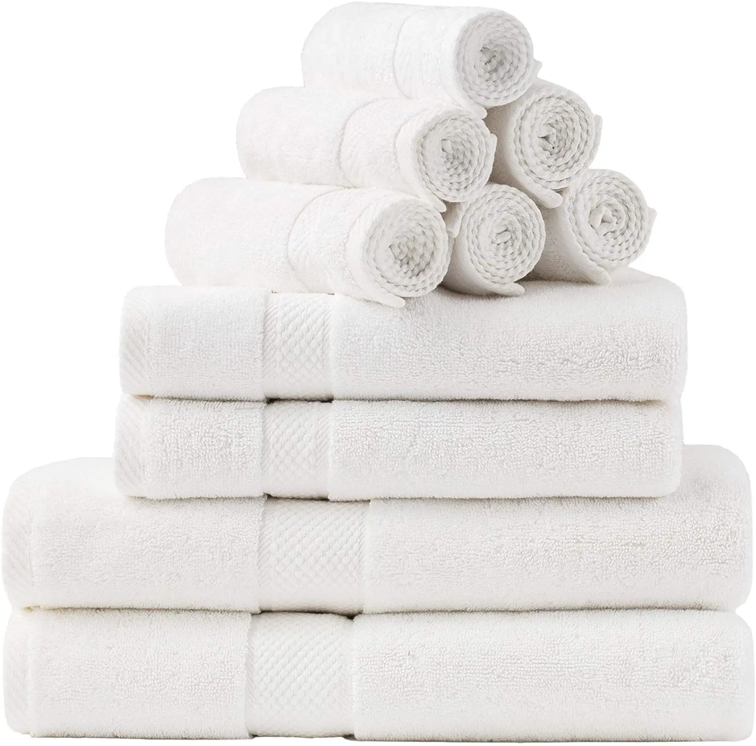 Durability Strong Quick-dry Luxury White Custom Cotton Bath Towel Set Solid Color Pattern For Spa Hotels