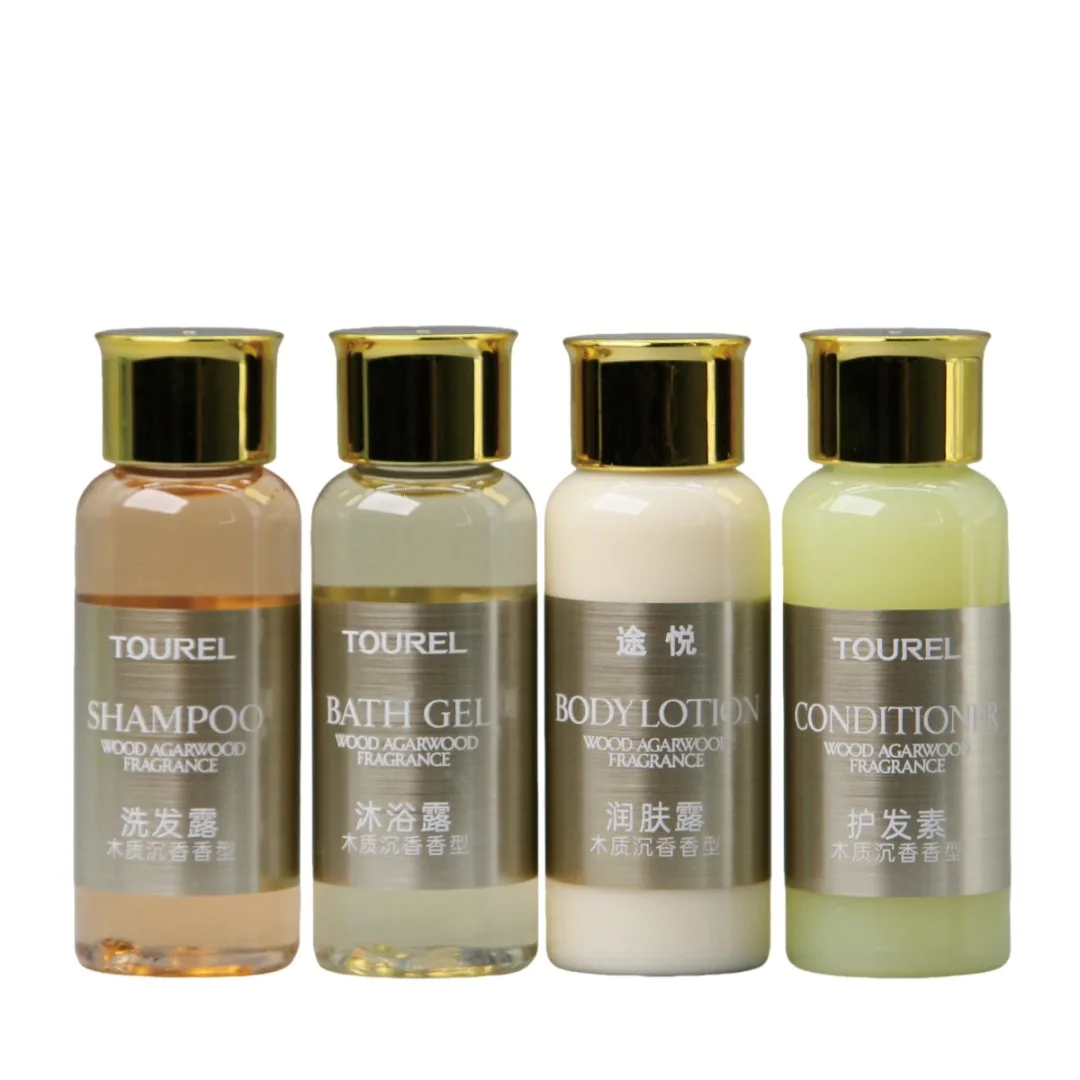 Petites bouteilles de gel shampooing pour hôtel, ensemble d'articles de toilette, shampooing et après-shampooing pour hôtel
