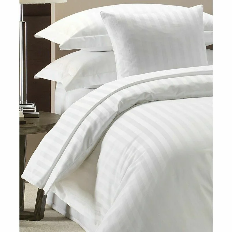 Pure Egyptian Cotton Hotel Bedding Duvet Set 90x200 Striped Pattern 4-piece House Linen Set