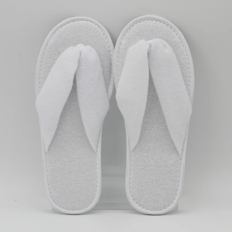 Oem Custom Logo Luxury Slipper Hotels Cheap White Flip Flops Coral Fleece Material Washable Hotel Disposable Slippers
