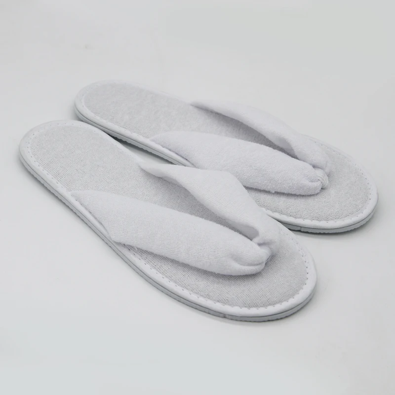 Oem Custom Logo Luxury Slipper Hotels Cheap White Flip Flops Coral Fleece Material Washable Hotel Disposable Slippers