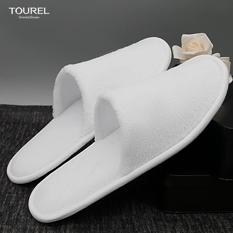 Men And Women Custom Logo Personalized Washable Disposable Coral Fleece 5-star Spa Luxury Hotel Slippers