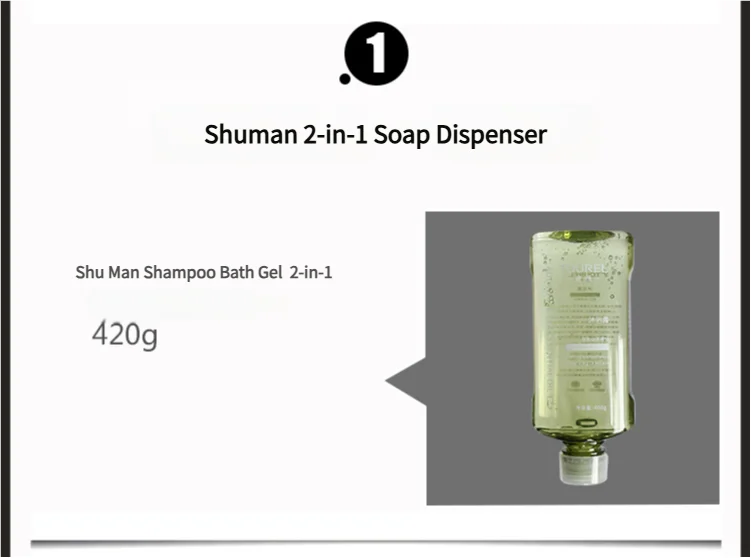 Wall Mounted 2-in-1 Medical Grade Stainless Steel Shampoo Soap Dispenser For Hotel Amenities