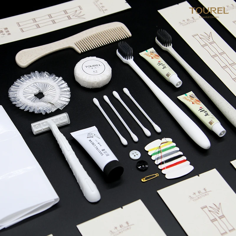 Custom Eco-friendly Sugarcane Paper Toiletries Set With Logo Printing For Hotel And Travel Amenities
