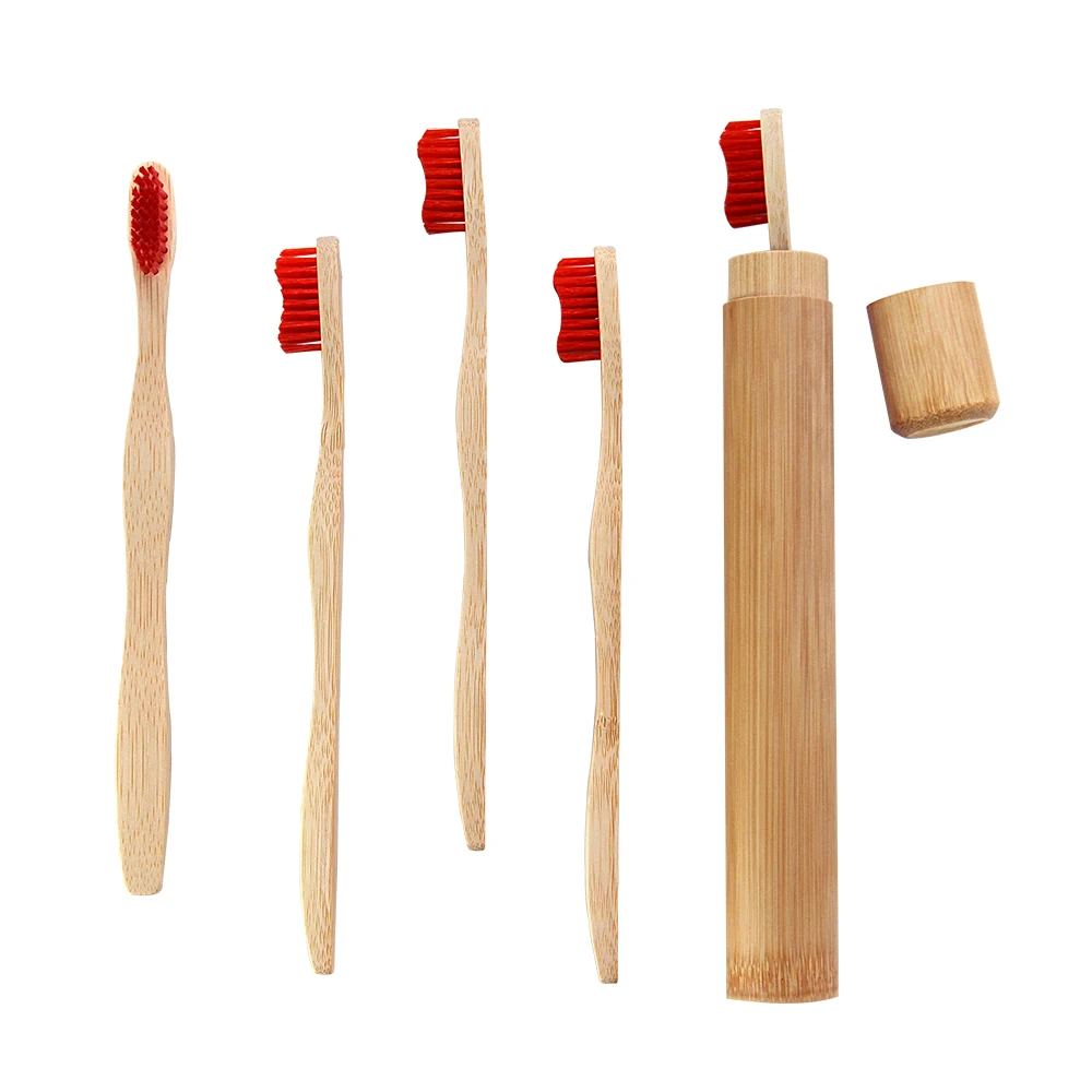 Custom Bamboo Wooden Toothbrush For Adults 100% Biodegradable Soft Charcoal Bristles Disposable For Home Use