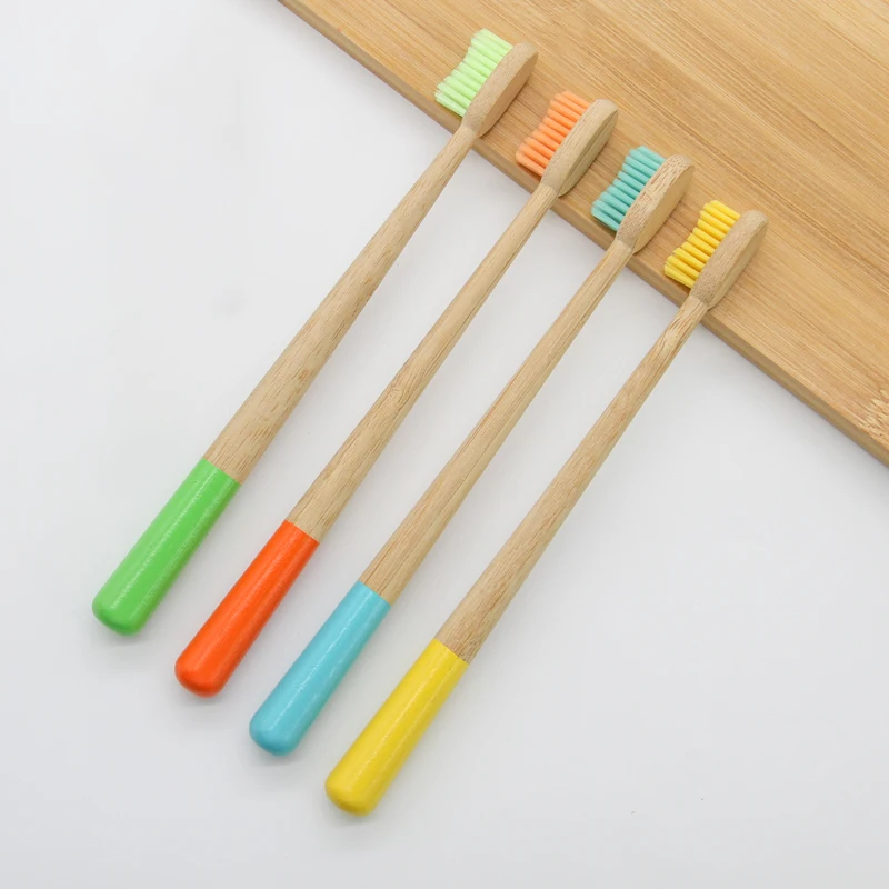 Wholesale New Style Custom Painted Handle Curved Soft Bristle Eco-friendly Organic For Toothbrushes Disposable Adults