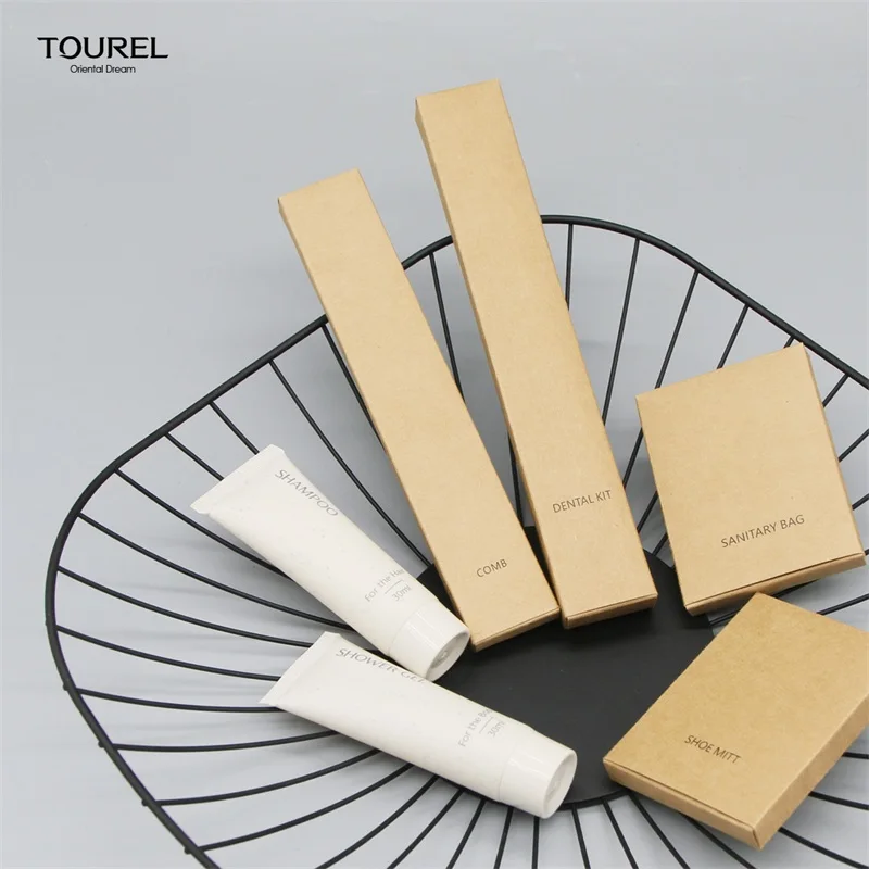 Eco-friendly Biodegradable Pet Hotel Amenity Set Green Mini Travel Toiletries Kit For Guest Room Bathroom