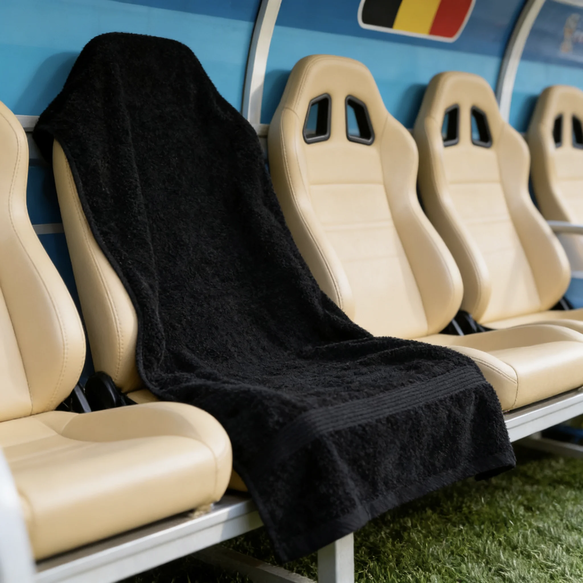 Durable Black Sports Towel Anti-pilling Absorbent Towel For Workout Football Soccer And Travel