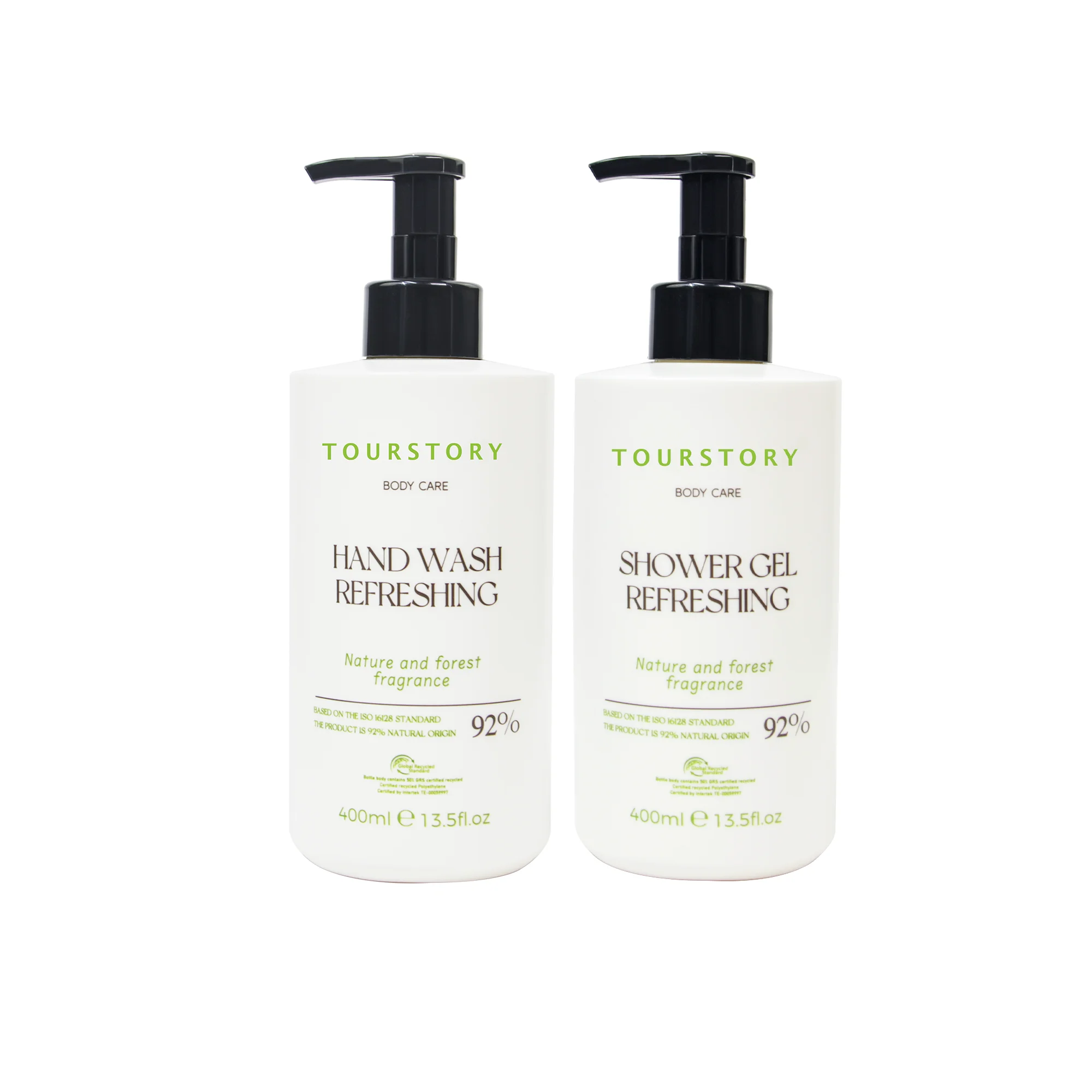Ensemble de shampoing, après-shampoing et gel douche jetables écologiques pour salle de bain d'hôtel, 400 ml, bouteilles rechargeables avec support mural verrouillable