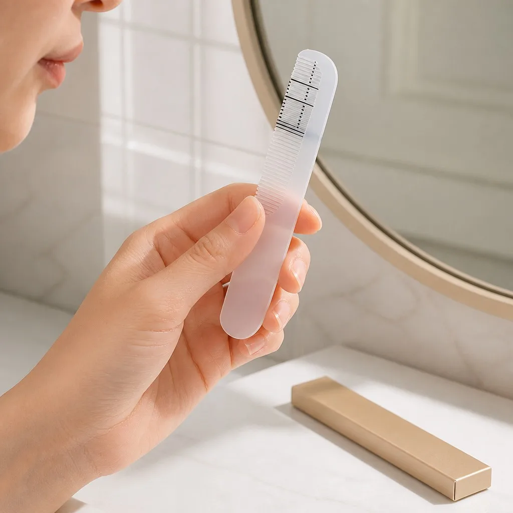 Disposable Plastic Portable Small Hotel Hair Comb For Women,Fine Teeth Eyebrow Comb With Measurement Scale