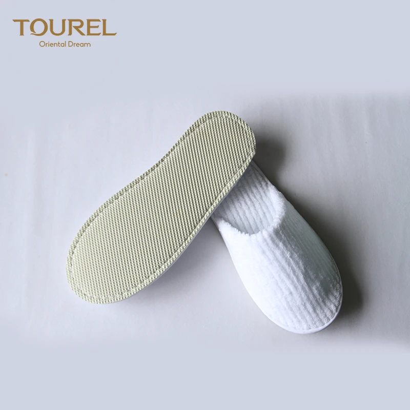 Custommen's & Women's Wedding Slippers Black Hotel Guest Room Slipper With Embroidery Logo