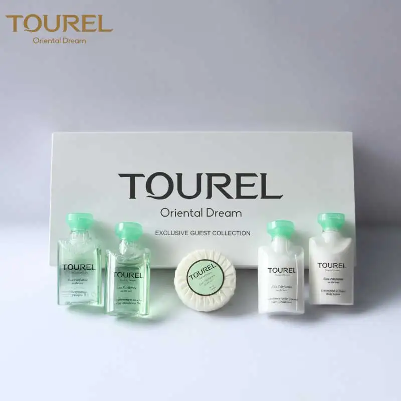 Wholesale Luxury 5-star Plastic Shower Gel Cosmetic Bottle Cheap Bathroom Disposable Hotel Amenities