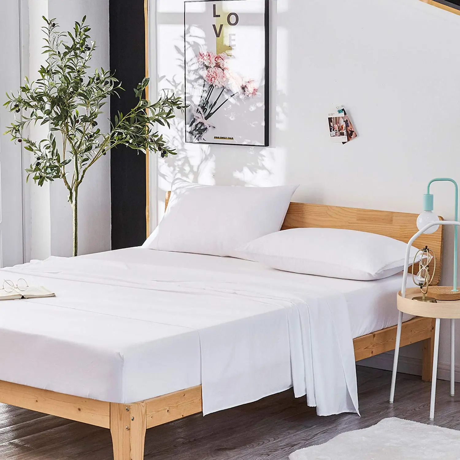 Factory 300-600tc Hotel White Wedding Dubai Expensive 100% Natural Egyptian Combed Cotton Duvet Cover 4pc Bed Sheet Set