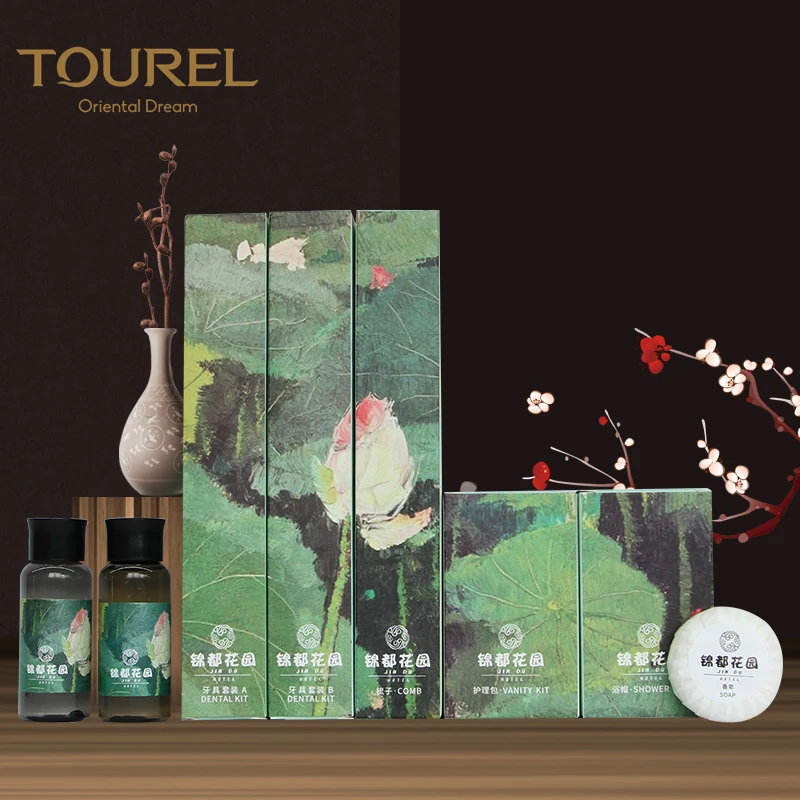 Luxury 5 Star Bathroom Hotel Toiletries Supplies Eco Friendly Personalized Disposable Biodegradable Hotel Amenities Eco Set